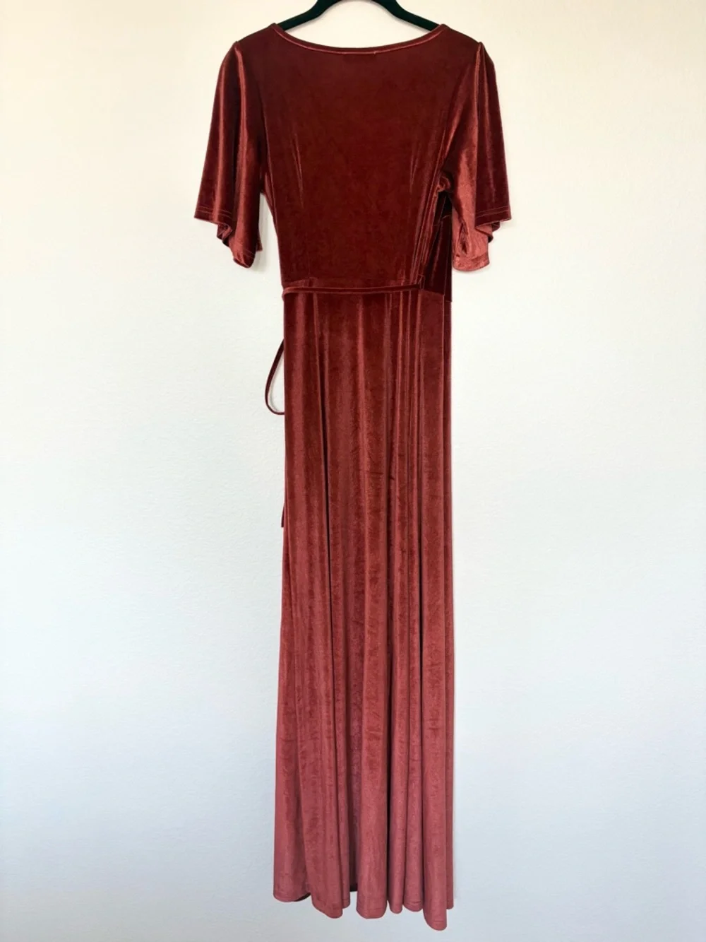 NWT Baltic Born Meghan Terracotta Velvet Maxi Dress Wrap XS Wedding Guest Dress